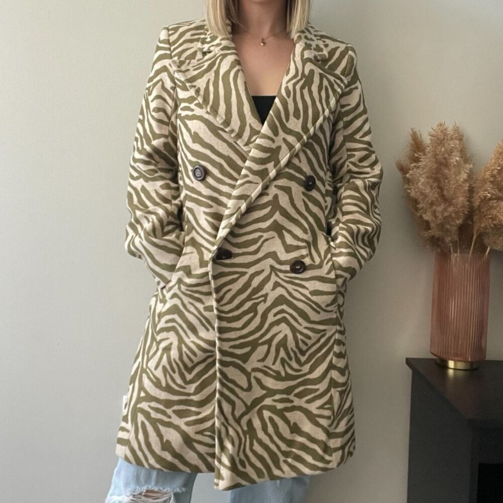 See by Chloé Zebra Green Coat - Picture 2 of 9